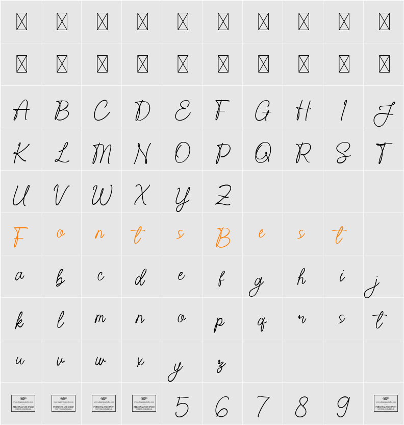 Amethyst Signature Free Character Map