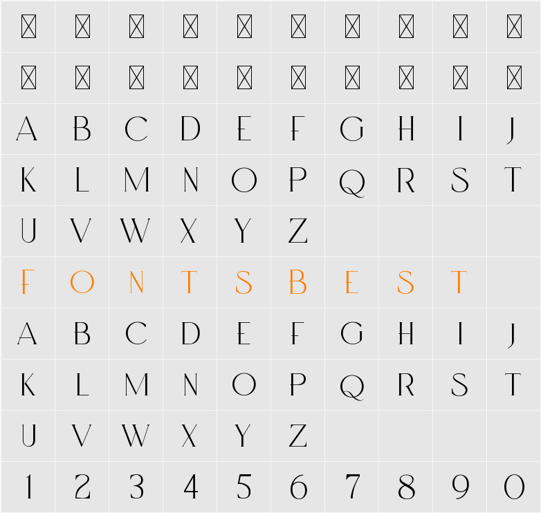Rossesie Character Map