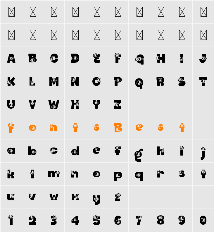 Bark Type Cute Character Map