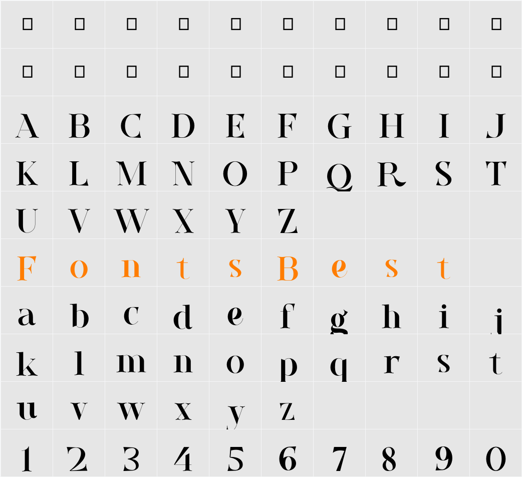 Renuella Personal Use Only Character Map