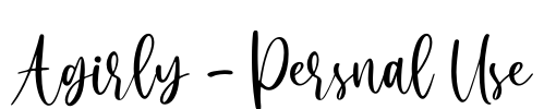 Agirly - Persnal Use Font Image