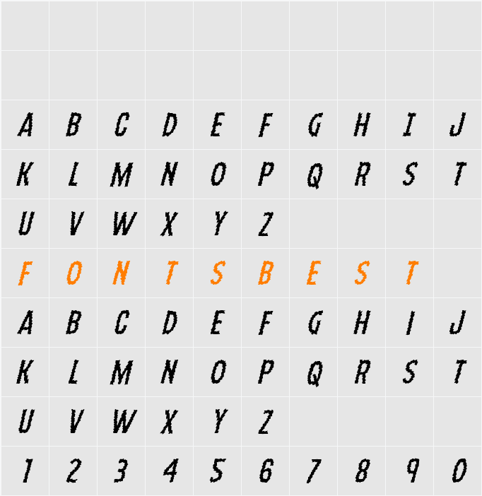 Ampire Italic Character Map