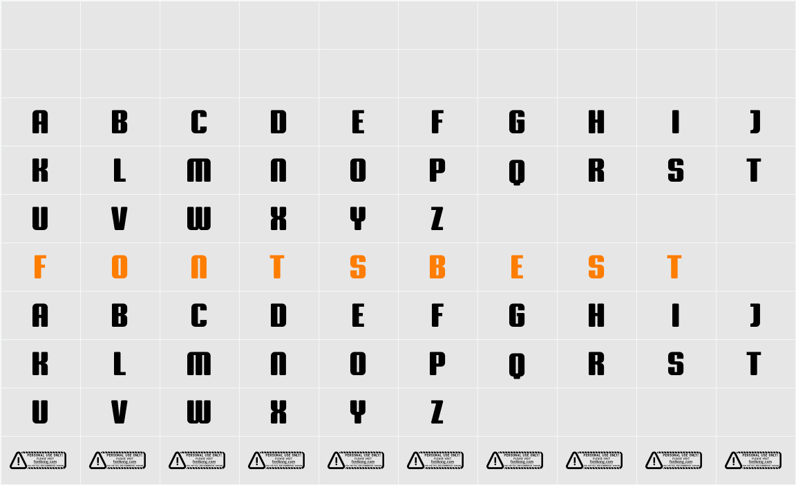 Rubica PERSONAL USE ONLY! Character Map