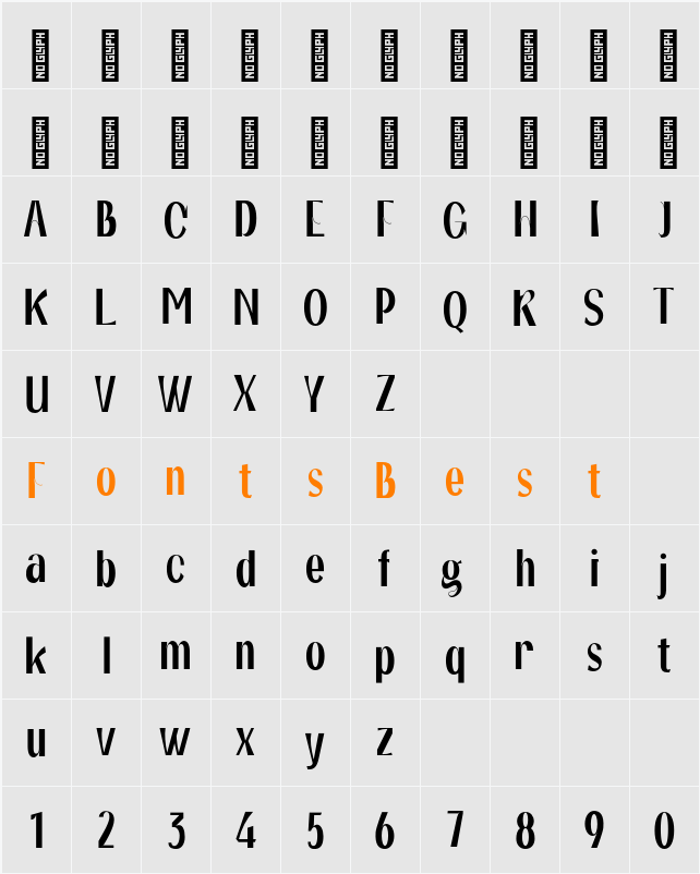 Kilasera Personal Use Character Map