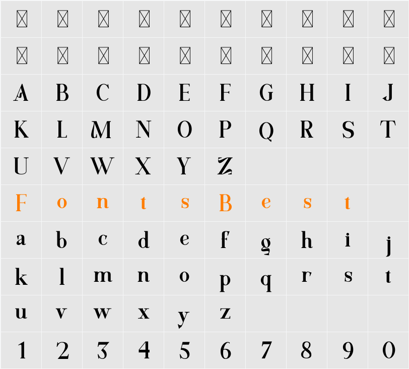 Motzeda Character Map