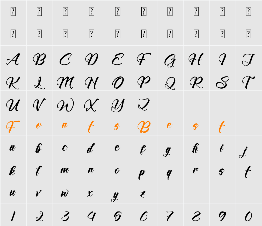 Westron Rotterika Character Map