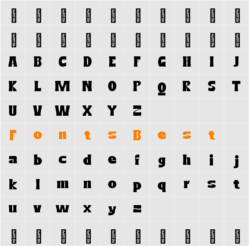 Rohgaz - Demo Version Character Map