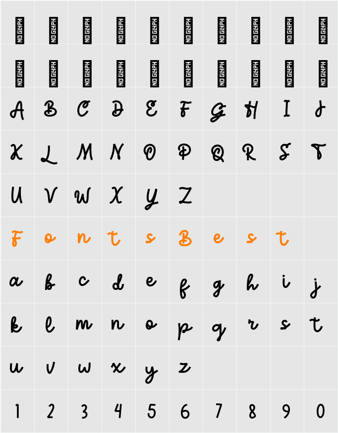 HT Daisy Delight Script Character Map