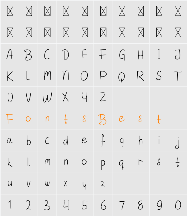 Falleave Character Map