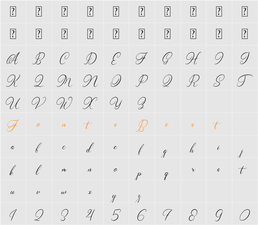 Wenstormy Character Map