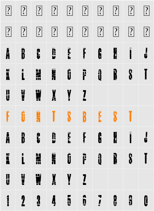 Super Glitch Press Character Map