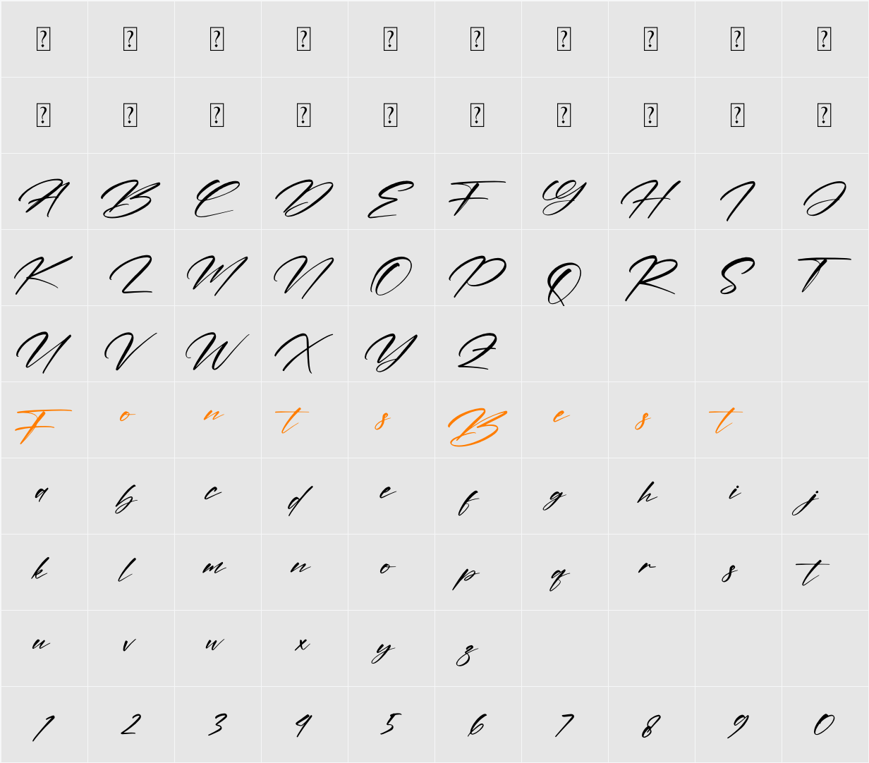 Andilante Gashina Character Map