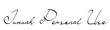 Jumuah Personal Use Font Image