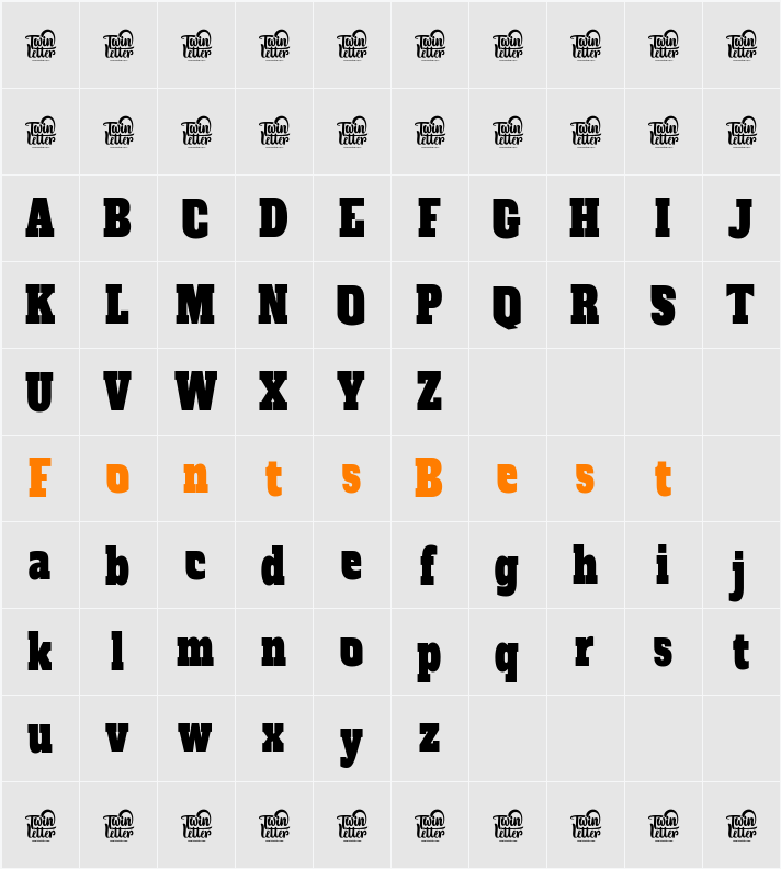 MREYBOLL MREYBOLL Slab Character Map