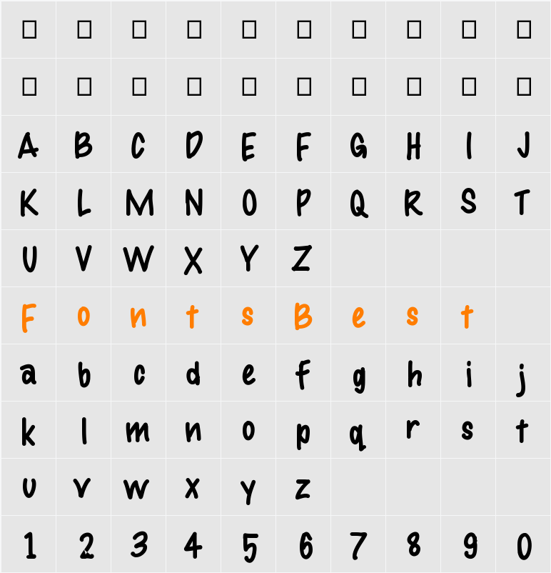 altlineregular Character Map