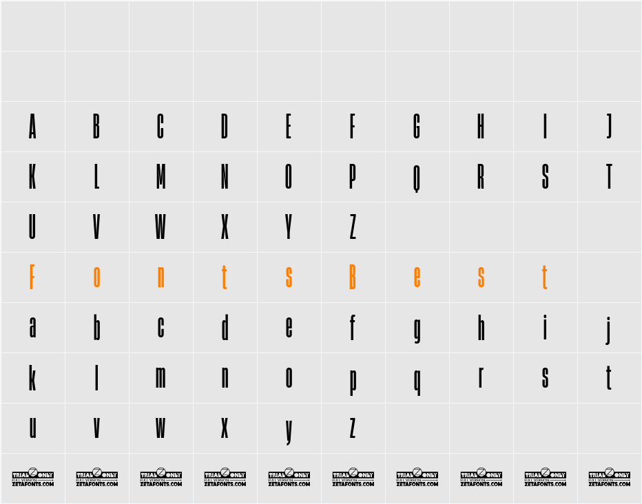 Heading Now Trial 14 Character Map