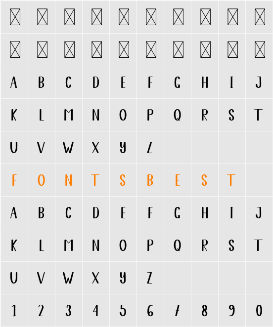 January Sunday Character Map
