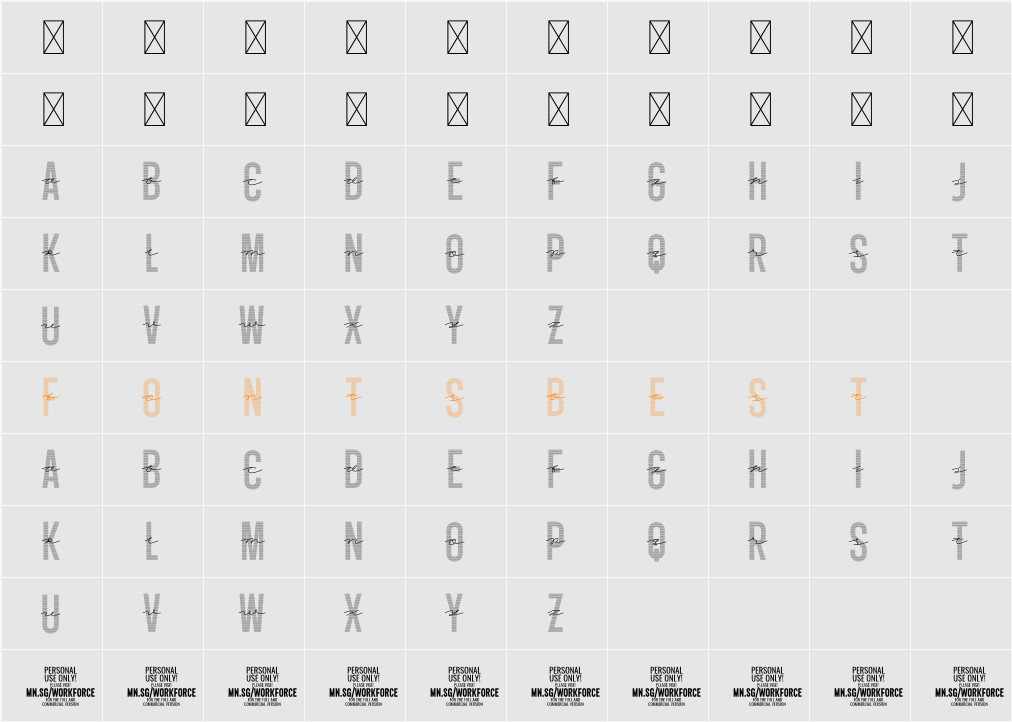 Workforce Combine PERSONAL USE Character Map