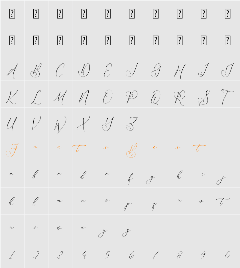 Latteuqeles Character Map
