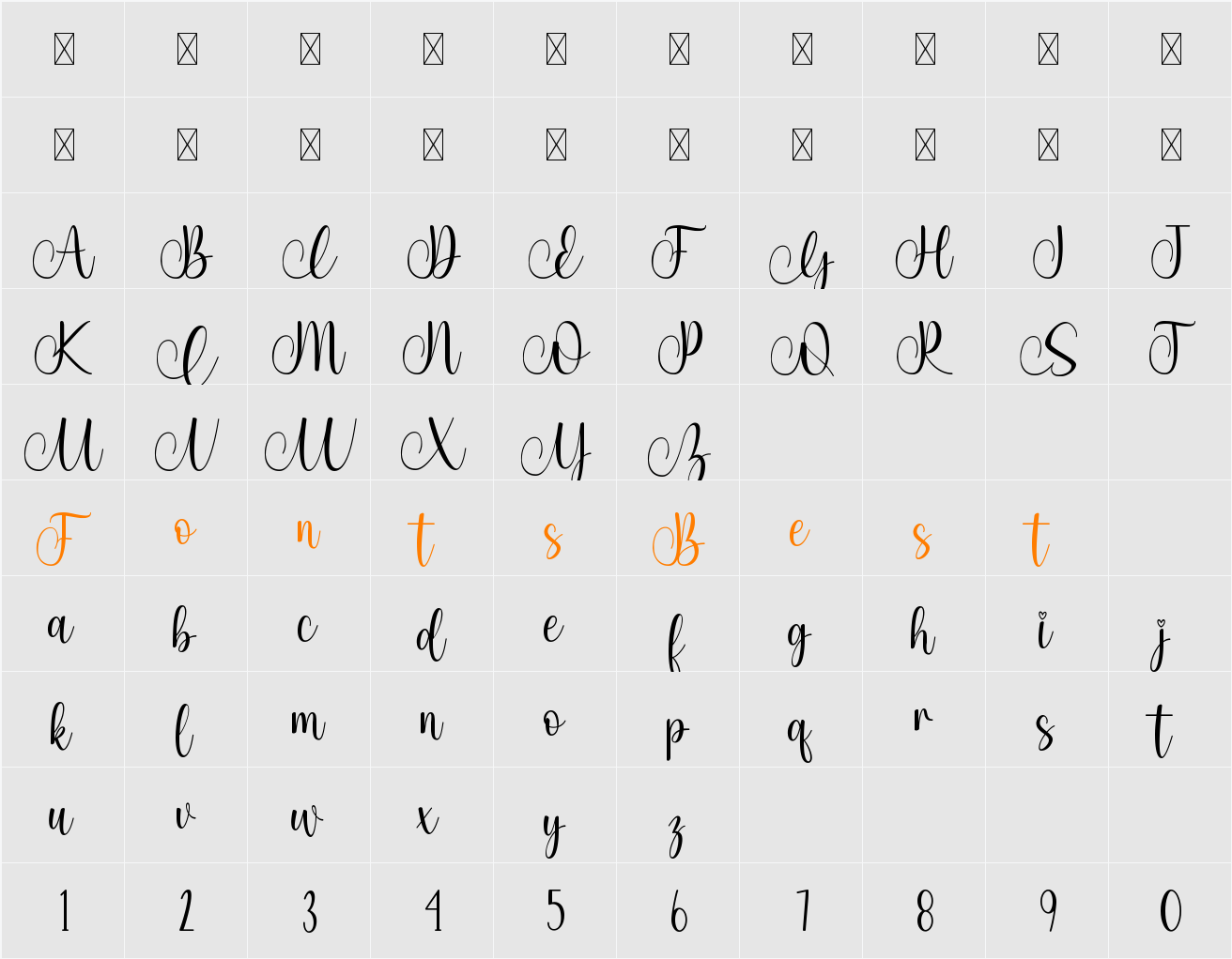 Amalina Character Map
