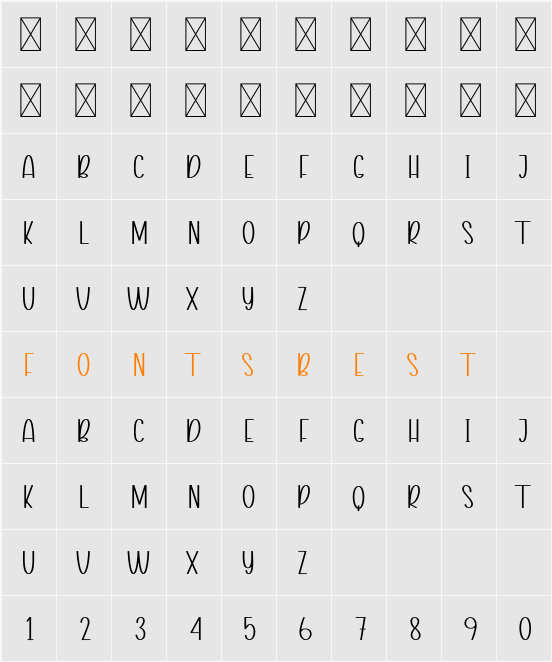Baby HARMONY Character Map