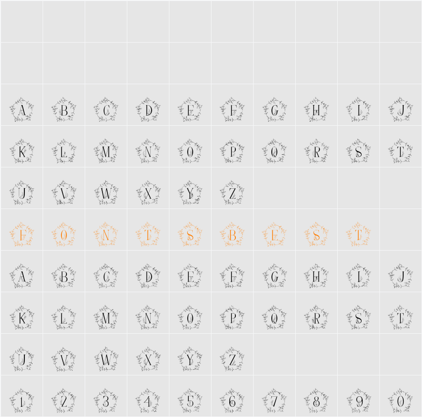 Sweet Monogram Character Map