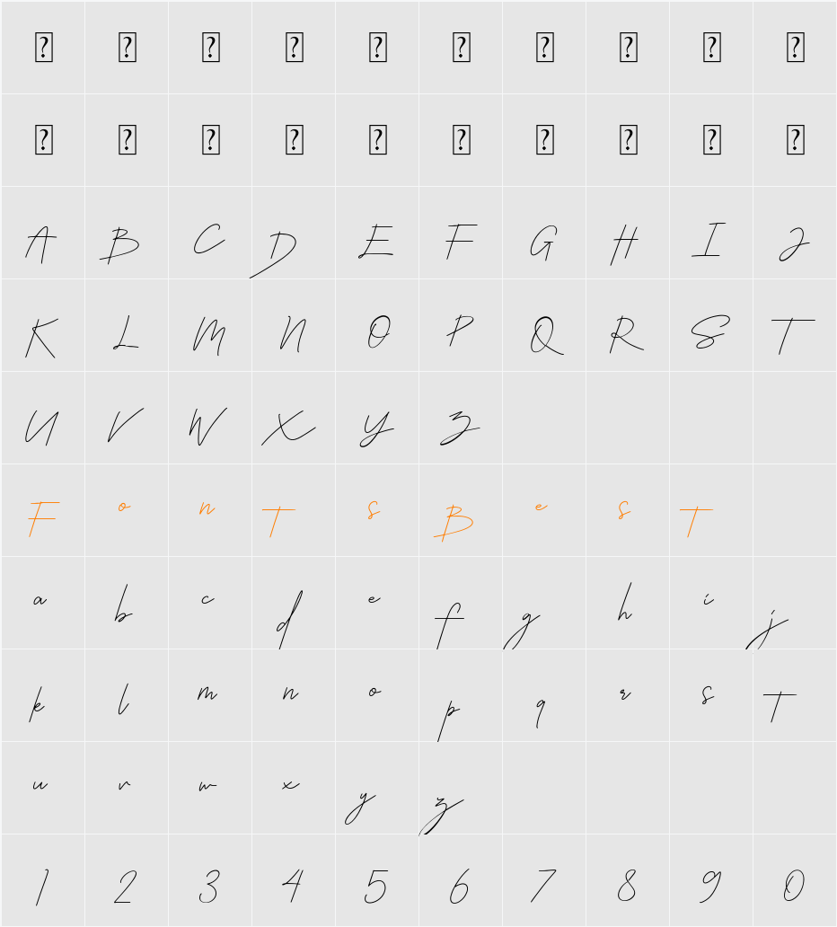 Callifornia Signature Character Map
