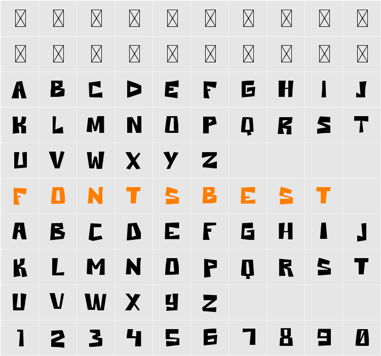 SMESH Character Map