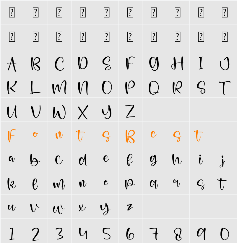 Flowless Character Map