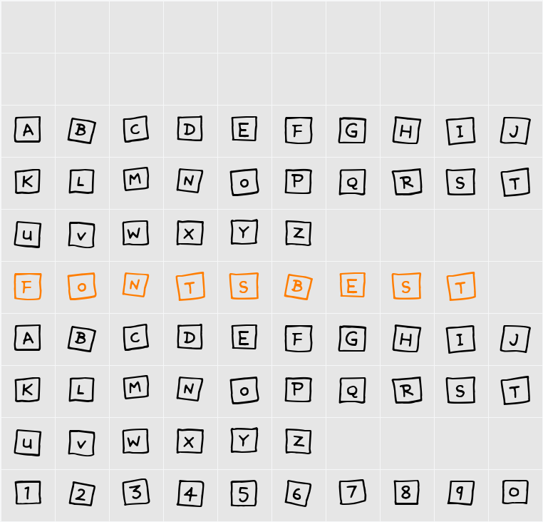 Cute Notes Character Map