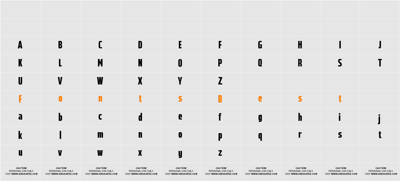 Qiblat Sans Black Character Map