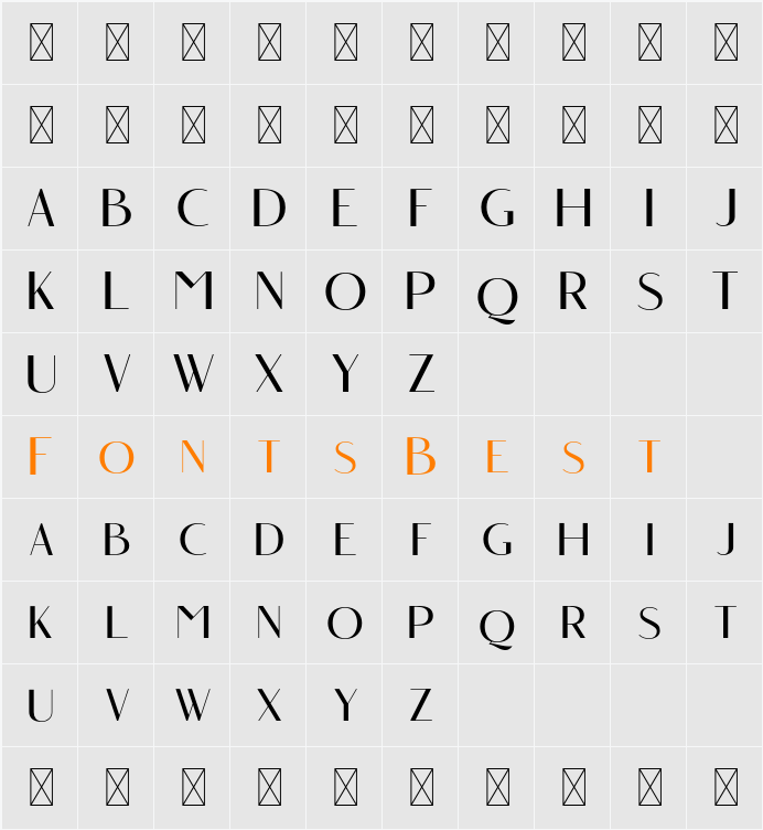 Angelic Bonques Free Sans Character Map