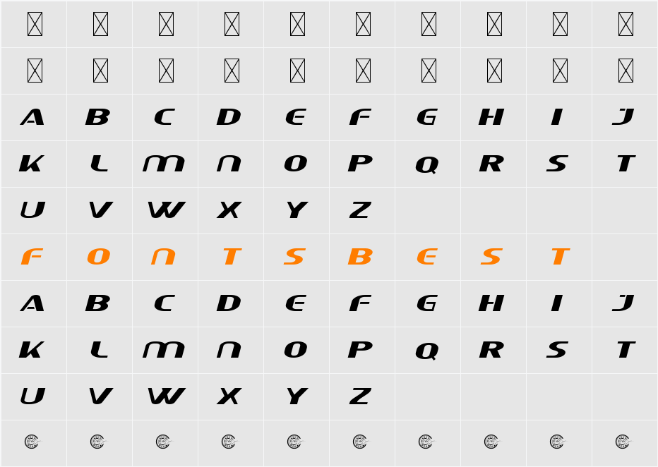 AmericanCarDemo Character Map