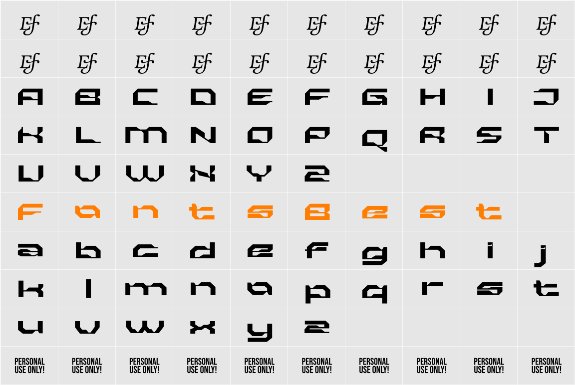 Bitro Character Map