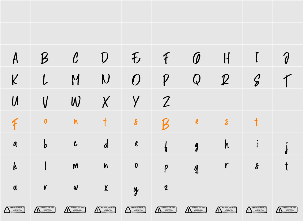 Rustional PERSONAL USE ONLY! Character Map
