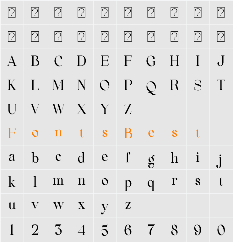 Beautiful Comethrue Medium Ultra Condensed Character Map