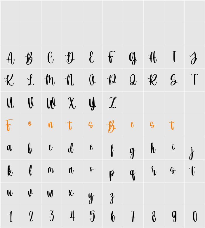 Dandelion Character Map
