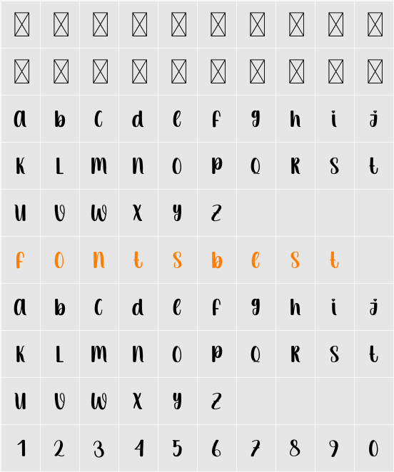 Thick Line Character Map