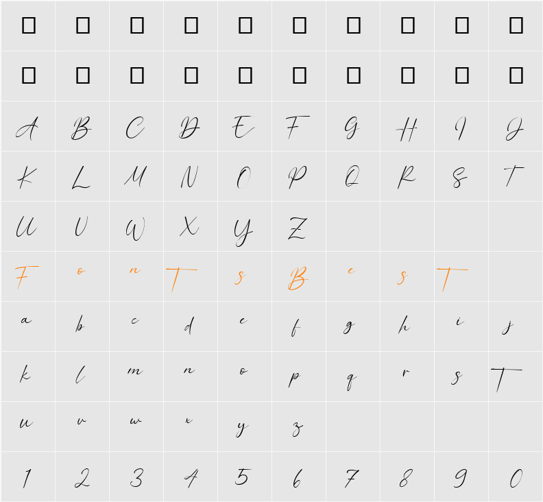 Alexandria Character Map