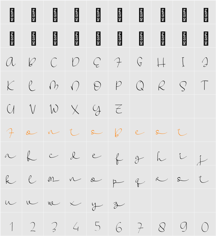 Holahop Personal Use Character Map
