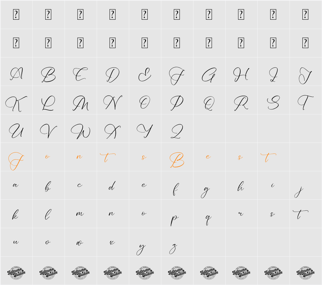 Redianta Brighters DEMO VERSION Character Map