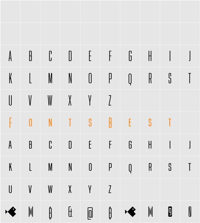 Tighten Caps Light Character Map