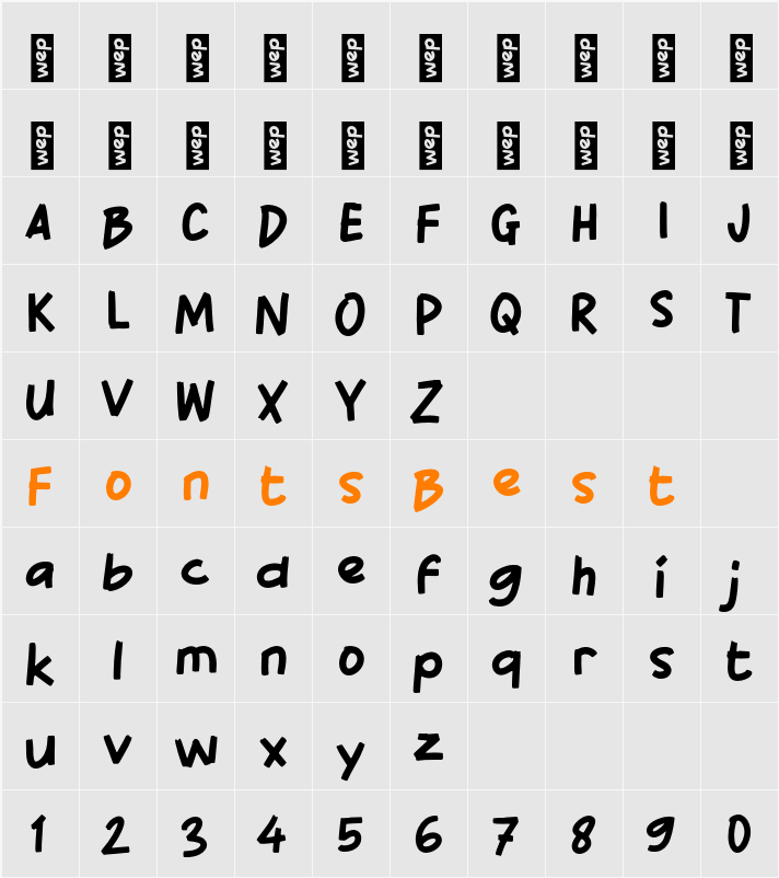 M Malemin Character Map