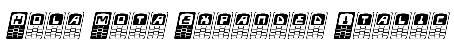 Hola Mota Expanded Italic Font Image