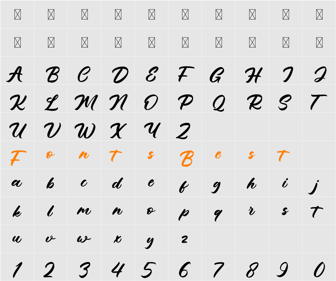 Morning Waves Character Map