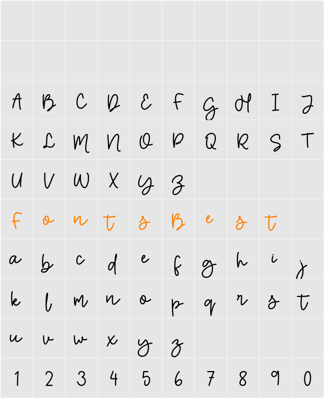 Missera Signature Character Map