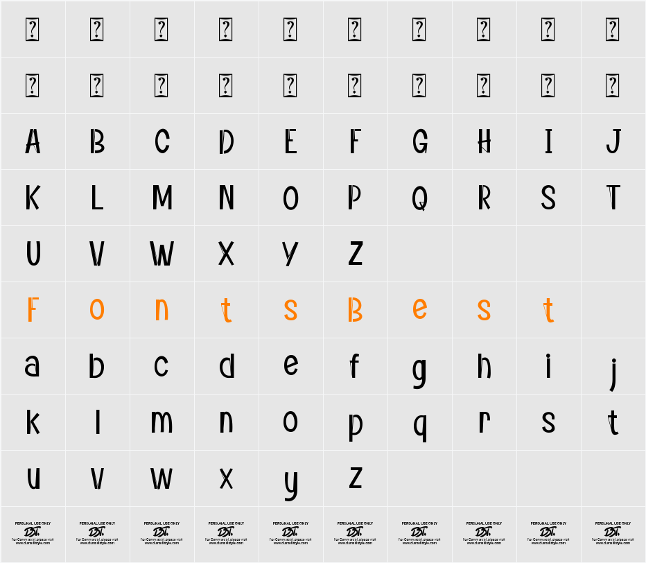 ANDRY Character Map