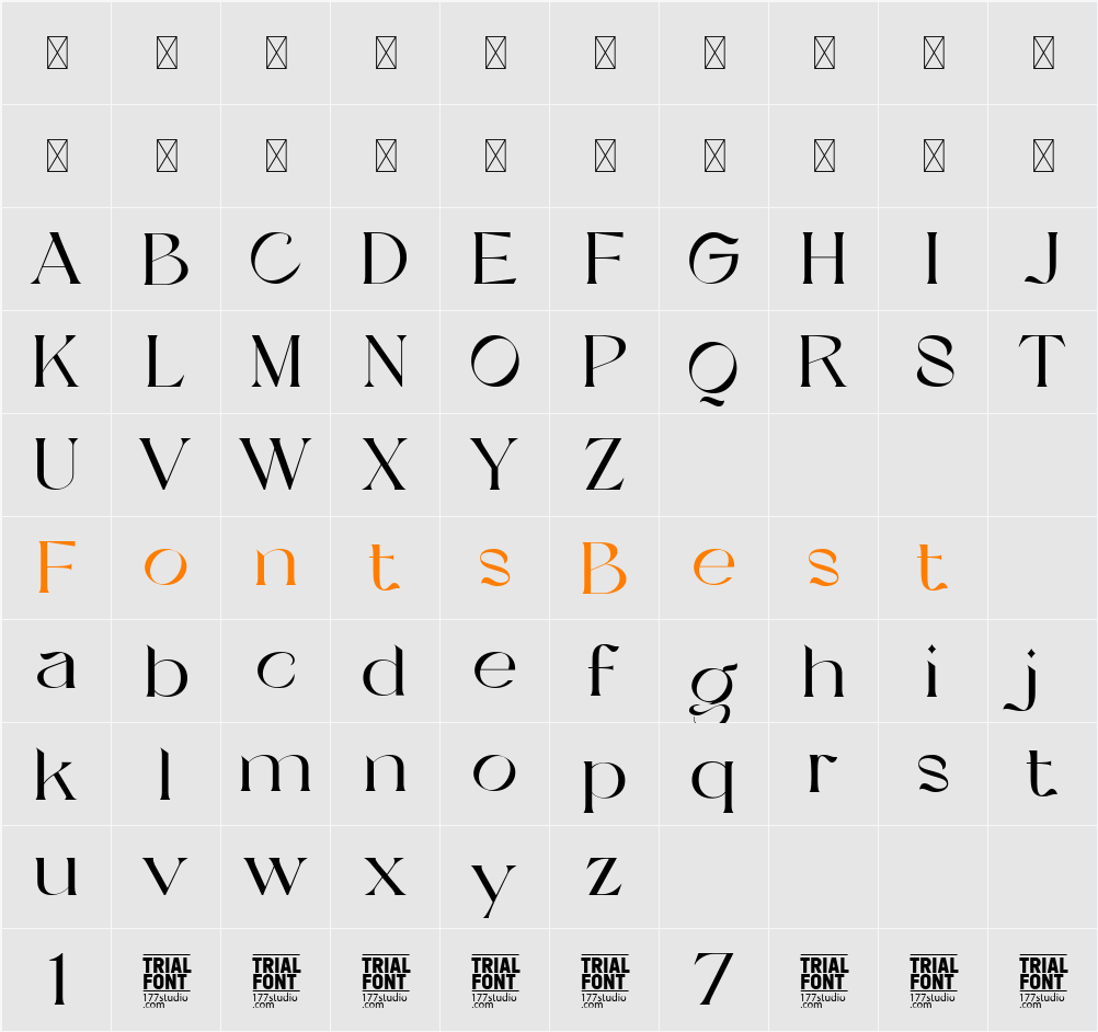 VEISSEY MODERN DEMO Character Map
