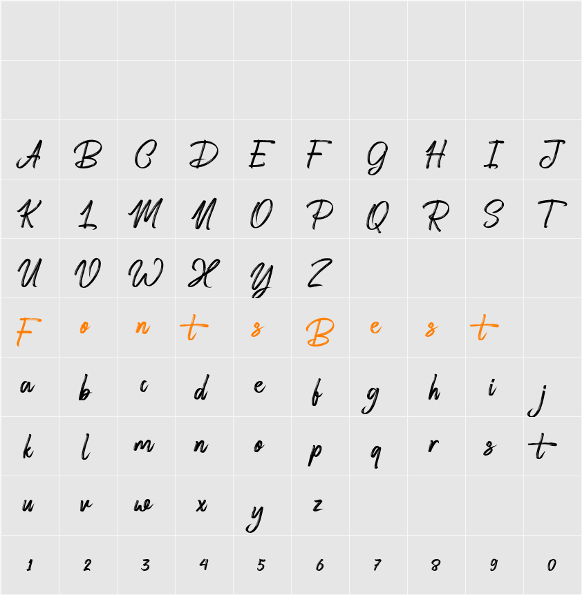 Deserttiony Free Personal Use Character Map