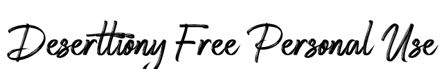 Deserttiony Free Personal Use Font Image
